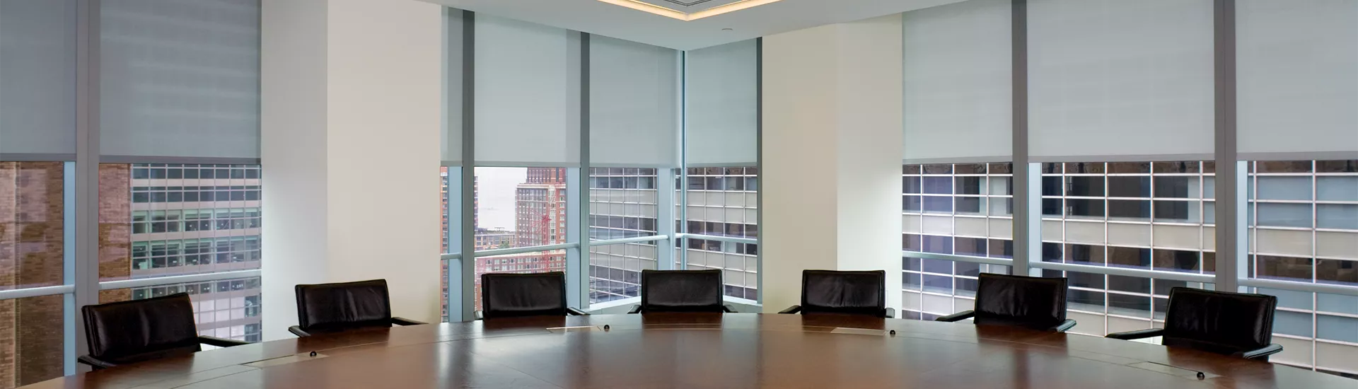 Motorzed FlexShade window shades at 7 World Trade Center, New York, NY. Photo by Bruce Katz.